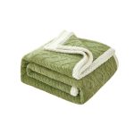 Plush Double-sided Thick Solid Fleece Blanket - Blue - Image 6