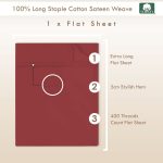 Pizuna Cotton Flat Sheet Luxurious 400 Thread Count - Image 23