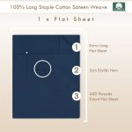 Pizuna Cotton Flat Sheet Luxurious 400 Thread Count - Image 48