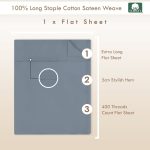 Pizuna Cotton Flat Sheet Luxurious 400 Thread Count - Image 51