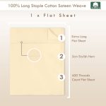Pizuna Cotton Flat Sheet Luxurious 400 Thread Count - Image 77