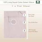 Pizuna Cotton Flat Sheet Luxurious 400 Thread Count - Image 80