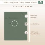 Pizuna Cotton Flat Sheet Luxurious 400 Thread Count - Image 91