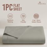 Pizuna Cotton Flat Sheet Luxurious 400 Thread Count - Image 124