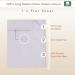 Pizuna Cotton Flat Sheet Luxurious 400 Thread Count - Image 141