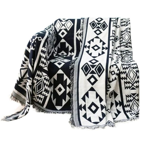 Home Decor Geometric Pattern Rug With Tassels for Sofa Bed Outdoor Throw