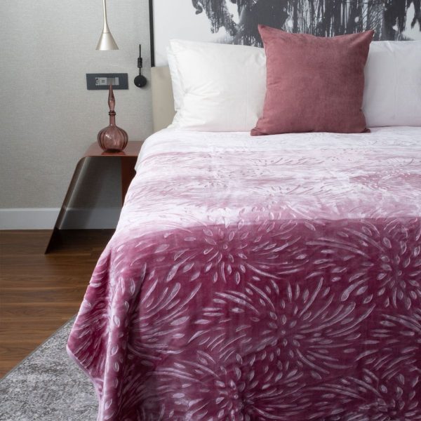 Sesli - Mink Colourful 1Ply Blanket – Queen Size - Pattern Purple