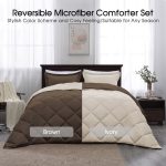 Acesa Quality Reversible 5 Piece Comforter set Brown/Ivory - Image 3