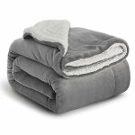 Reversible Luxury Sherpa Fleece Mink Throw Blanket Grey - XL