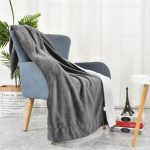 Reversible Luxury Sherpa Fleece Mink Throw Blanket Grey - XL - Image 2