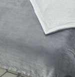 Reversible Luxury Sherpa Fleece Mink Throw Blanket Grey - XL - Image 5