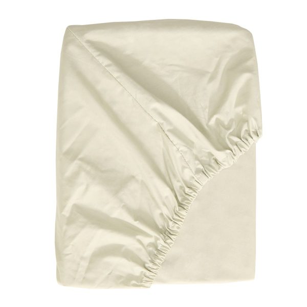 George & Mason - 200TC P/C Percale Fitted Sheet Extra Depth - Stone
