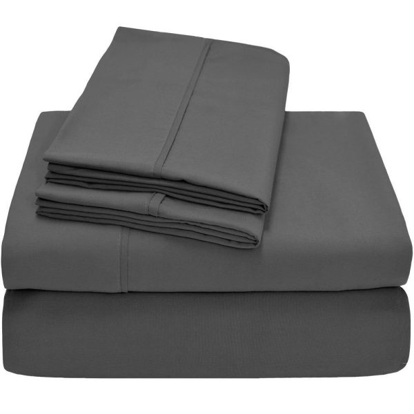 Wonder Towel Luxury Wrinkle Resistant Queen Sheet Set 4 pcs Dark Grey