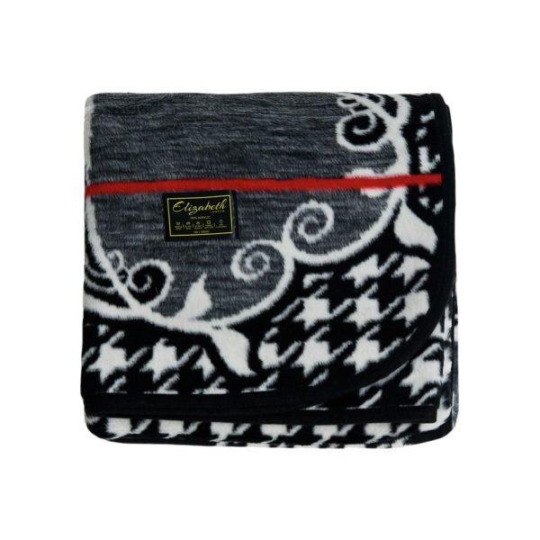 Elizabeth London Black and White Acrylic Classic All Single Blanket