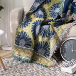 Knitted Throw Blanket chenille Daisy Flower decorative cover - Image 2