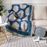 Knitted Throw Blanket chenille Daisy Flower decorative cover - Image 3