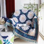 Knitted Throw Blanket chenille Daisy Flower decorative cover - Image 4