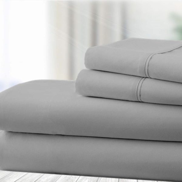 Wonder Towel Luxury Wrinkle Resistant Double Sheet Set 4 pcs Light Grey