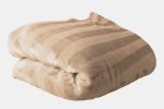 200cm x 180cm Suede Polyester Fleece Blanket - Striped - Image 2