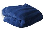 200cm x 180cm Suede Polyester Fleece Blanket - Striped - Image 27