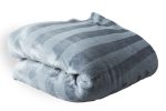 200cm x 150cm Suede Polyester Fleece Blanket - Striped - Image 17