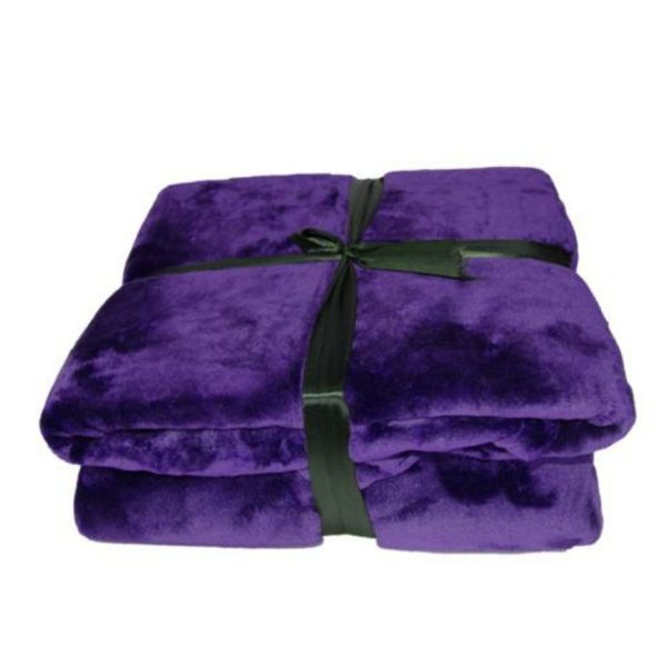 Dream World Luxurious Suede Microfiber Fleece Throw Blanket - 150x180cm - Purple