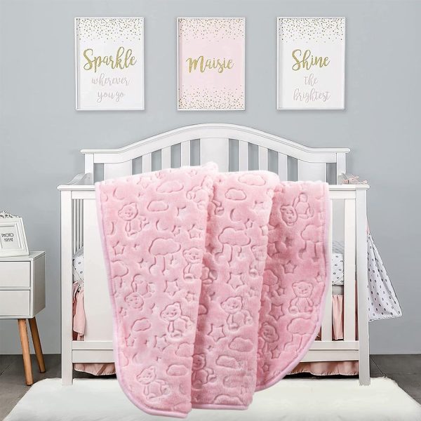 Superior Quality Super Soft 1-Ply Faux Mink Blankets - Teddy Pattern - Baby Size