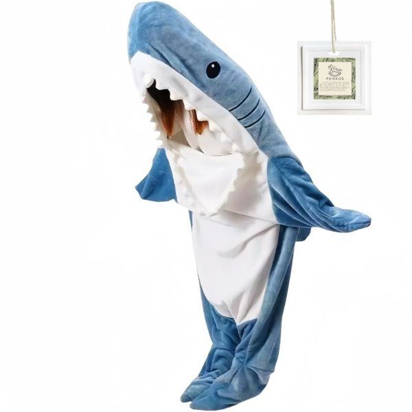 PEISKOS Shark Blanket Super Soft Cozy Flannel Hoodie Onesie Sleeping Bag