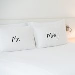 Mr & Mrs Matching wedding polycotton pillowcase set
