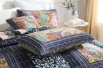 Luxurious Patchwork Bedspreads 100% Cotton Quilted - Midnightblue - Image 3