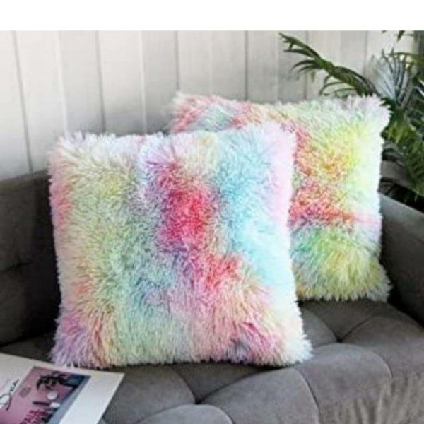 Rainbow Fluffy Cushion
